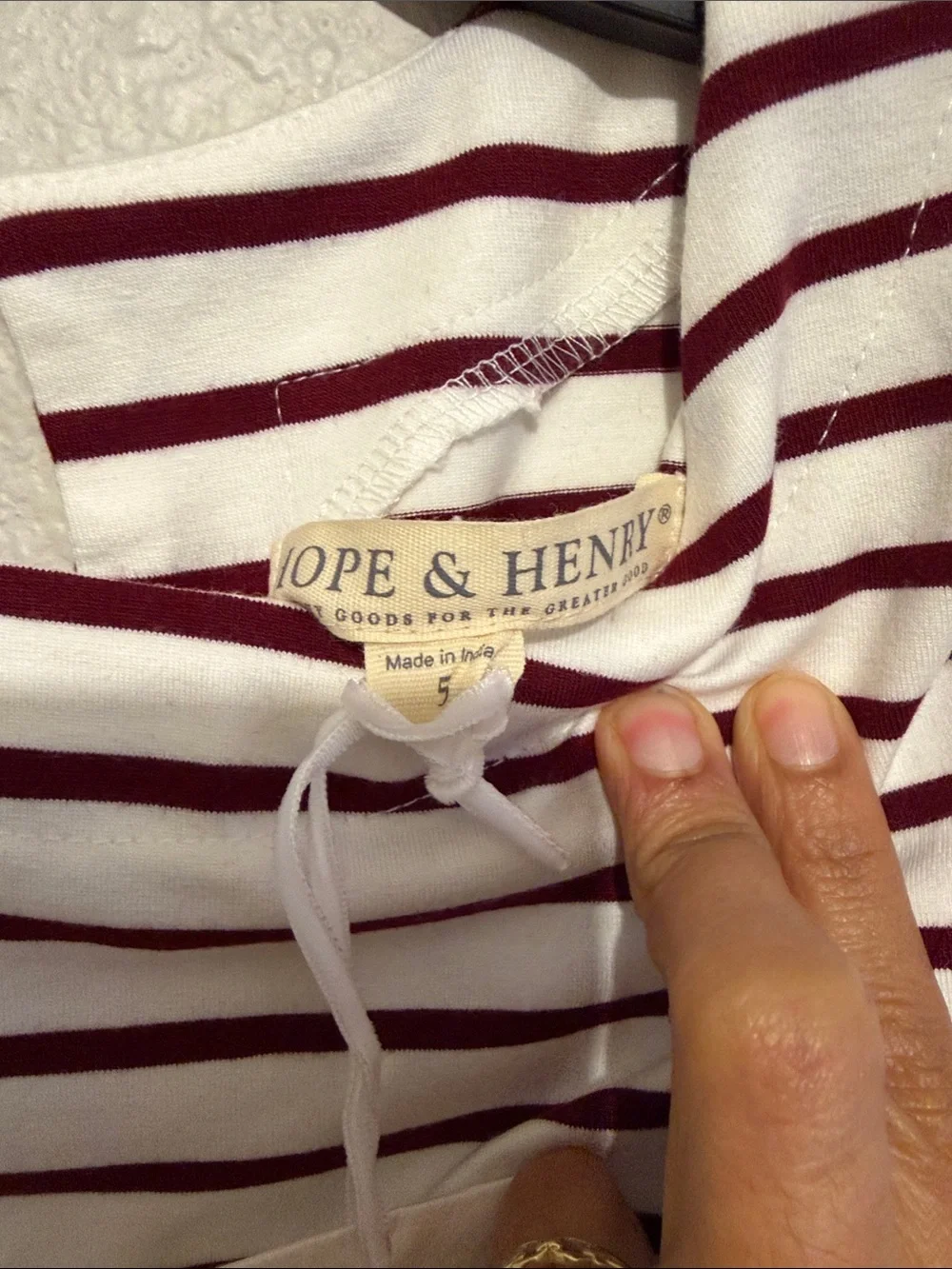 Hope & Henry Girls' Skater Striped Ribbon Waist Dress Independence Day Organic
